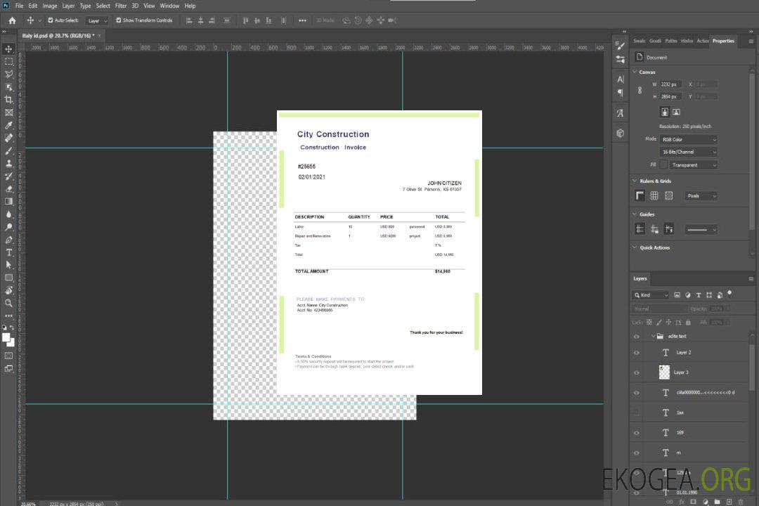 Facture de construction de la ville des États , Unis template Facture de construction de la ville des États , Unis template